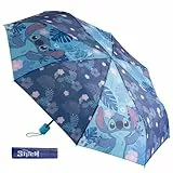 Undercover - faltbarer Regenschirm Disney Stitch – Taschenschirm mit Schutzhülle - 94 cm Durchmesser - Leichtgewicht und ideal für Kinderhände
