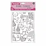 Papier-Tischdecke zum Ausmalen, Motiv Fantasiewelt, bemalbare Tischdecke Einhorn, Deko Kindergeburtstag, Ausmalen Mädchen, Mal Mich Bunt