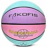 FAKOFIS Basketball Größe 5,Outdoor Indoor Street Basketballs,Arena Training Erwachsene Blau Rosa Violett 5.