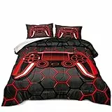 Z.Jian HOME Jungen-Bettdecken-Set, Gaming-Bettwäsche für Kinder und Jugendliche, Spielkonsolen-Bettdecken-Set für Spielzimmer-Dekoration (Decke-Game42, Doppelbett)