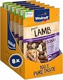 Vitakraft Pure Lamb Bonas, Hundeleckerli, Calciumknochen mit Lammfleisch, Hunde Trainingsleckerli, ohne Zusatz von Zucker (8x 80g)