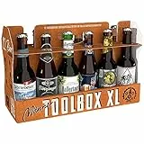 KALEA | Toolbox XL | 12 Biere von Privatbrauereien aus Deutschland | Biergeschenk im Werkzeugkasten-Format | Geschenk für Ostern | Vatertag