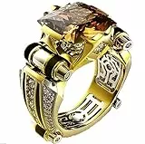 BMDHA Selbstverteidigung Ringe,Schlagring Galvanisierter Diamantring Diamantring, Aus Edelstahl Schmuck Im Retro-Stil Kreativer Dominanter Ring,Herren- Und Damenaccessoires