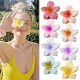 Huiguli Blumen Haarklammer, 8 Stück Haarspange Blume, Hawaii Haarspange für Frauen, Bunt Blumen Haarschmuck für Damen, Rutschfest Haarstyling Zubehör für Dickes Dünnes Haar