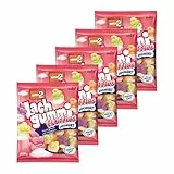 nimm2 Lachgummi Fluffies – 5 x 200 g – Fruchtgummis mit Fruchtsaft, Joghurt und Vitaminen – Süßigkeit zum Teilen und Naschen