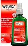 WELEDA Bio Granatapfel Körperöl - ätherisches Naturkosmetik Hautpflege Massageöl / Pflegeöl mit Jojobaöl, Sesamöl & Macadamia Öl strafft die Haut & mindert Zeichen der Hautalterung (vegan / 100ml)