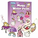 Yrinfay Puffy Paint Kinder Set - Magic Puffy Paint & Aqua Puffs 3D Bastelset - Prinzessin & Einhorn Puff Art - Geschenk für Mädchen & Jungen