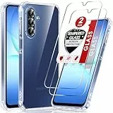 LeYi Hülle für Samsung Galaxy A17 5G Transparent Handyhülle mit 2 Stück Schutzfolie, Weich TPU Silikon Stoßfest Dünn A 17 Schutzhülle, Kameraschutz Crystal Clear Cover Case