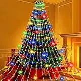 Esvyit Lichterkette Weihnachtsbaum Christbaumbeleuchtung mit Ring 400 LED 2,5m 16 Girlanden, Tannenbaum Christbaum Lichterkette Innen Außen IP44 Wasserdicht, LED Weihnachtsbaumbeleuchtung 8 Modi Bunt