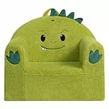 BEJOY Kindersofa Ultraweiches Kuschel-Schaumstoff kindersessel, Einzelsitz Lesecouch für Jungen und Mädchen, Grüner Dinosaurier