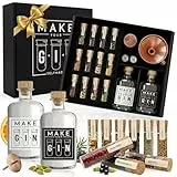 Make Your Gin Geschenkset Geschenkbox Gin zum Selbermachen - 14 Hochwertige Botanicals + Bar Trichter + Anleitung mit Rezept - 11 verschiedene Gewürze - Gin-Baukasten - Geschenk für Mann und Frau