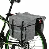 Lixada Fahrradtaschen für Gepäckträger 2 ER Set 25L Fahrradtasche Doppeltasche, Wasserdicht Gepäckträgertaschen mit Reflektoren, Doppelpacktasche Fahrrad Tasche für Bike Mountainbike Rennrad (Grau)