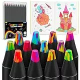 ECHOCUBE 12er-Pack Regenbogen-Bleistifte, 7-in-1-Farbstifte für professionelles Zeichnen und Schreiben im Büro, mehrfarbige Holzstifte, Schreibwaren, Buntstifte zum Skizzieren