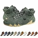 Handgemachte italienische Wildlederstiefel, Beck Shoes, wasserdichte, rutschfeste, leichte Outdoor-Sneaker for Herren, Barfußschuhe for Herren for Wandern und Autofahren, Chukka-Stiefel(Grün,43 EU)