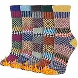 Justay Pucott Klassische Wollsocken für Frauen，5 Paar Wintersocken Damen, Kuschelsocken Damen, Einheitsgröße, Kuschelig