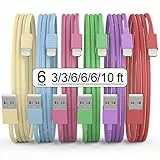 GEJIN [Apple MFi Certified] iPhone Ladekabel, 6Pack(1/1/2/2/2/3M) USB A auf Schnellladekabel,lightning Kabel Kompatibel mit iPhone 14/13/12/11 Pro Max/XS MAX/XR/XS/X-multicolor
