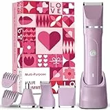 Intimrasierer für Frauen, 3-in-1 Rasierer Damen Elektrischer für Körper, Scham und Nase, Damenrasierer Elektrisch, Wiederaufladbarer Rasierer Damen Intimbereich, mit USB Ladestation, IPX7 Wasserdicht