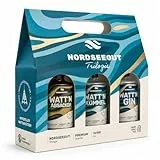 NORDSEEGUT WATT`N Trilogie Geschenkset, 3x100ml Spirituosen Set mit Watt`n Gin, Watt`n Kümmel & Watt`n Absacker - Nordsee Premium Geschenke Box