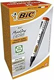 BIC Marking 2000 Permanent Marker, in Rot, 12er Pack, Wasserfester Stift auch für Karton, Plastik und Holz, mit Rundspitze, Strichstärke: 1,7 mm