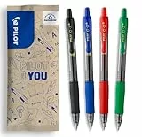 PILOT - 4er-Set G2 Plus Gelroller - Gelroller - Schwarz, Blau, Rot, Grün - Mittlere Spitze, Kunststoff (4 Stück)
