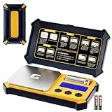 GRAM PRES Digitale Taschen-Gramm-Waage 300g x 0,01g Genauigkeit, kleine tragbare Präzisionswaage mit Digitalgewicht in Gramm und Oz für Schmuck, Diamanten, Pulver und Medizin, mit 50g Cal-Gewichten
