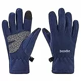 Arcweg Handschuhe Kinder Fleece Warm Laufhandschuhe Winter Gloves rutschfest Fahrradhandschuhe Touchscreen Winterhandschuhe Jungen Mädchen Fingerhandschuhe Wandern Laufen Blau XL-XXL 9-10 Jahre