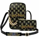 Get Trend Harry Potter Handtasche Mädchen Umhängetasche Damen mit Geldbörse Schultertasche Kinder Tasche Handy (Schwarz Harry Potter)