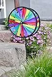 Wolkenstürmer® Chinarad Duo Windrad 20cm - farbenfreudiges Windspiel als Deko für den Garten, Terrasse oder Balkon (Zweirad (Duo))