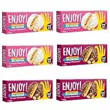 Feel FIT ENJOY! Protein MIX Kekse Choco&Peanut & Milky Peanut, Kekse mit Erdnusscreme & Erdnüssen | Ohne Zuckerzusatz, Low Carb & Keto | Protein Snacks für Diabetiker, 6x96 g
