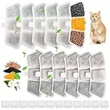 12 Packungen Filter Katzenbrunnen für Oneisall PW04 (Modell) 3.5L Trinkbrunnen für Katze Edelstahl, 12 Filter Trinkbrunnen Katzen & 12 Vorgefilterter Schwämme