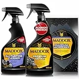 Maddox Detail Komplettes Reinigungs- und Wartungsset für Auto, professionelle Reinigung und Glanz im Innen- und Außenbereich des Autos, 2-in-1 Premium-Detail + Allzweckreiniger + Mehrzweck-Mikrofaser