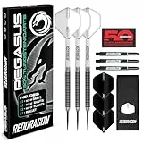 RED DRAGON Darts - Pegasus Profi 80% Tungsten Darts Set | Erhältlich mit Dartpfeile Metallspitze 21g, 23g, 24g, 25g, 26g, 28g, 30g Steeldarts | Dart Pfeile mit Flights, Schäften & Etui