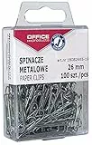OFFICE PRODUCTS 18082665-19 Büroklammern Metallbriefklammern Silbern in der Box / 26 mm - 100 Stück/in Praktischer Aufbewahrungsbox/Paper Clips