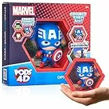 PODS 4D Marvel Captain America, Einzigartige, miteinander verbundene Sammelboble-Kopf-Figur, die aus ihrer Welt in Ihre, ausbricht, Wand oder Regalanzeige, Marvel Spielzeug & Geschenke, Serie 1 Nr. 4