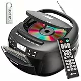 KLIM CD Player mit Kassette mit USB, Kassettenspieler, Kassettenrekorder, Radio mit CD und Kassette, CD Player mit Radio & Bluetooth, AM/FM Radio, Netz- und Batteriebetrieb