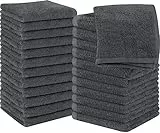 Utopia Towels - 24 Stück Seiftücher, 30x30 cm mit Aufhängeschlaufen, saugfähige Waschlappen zum Abwischen und Reinigen des Gesichts aus 100% Baumwolle (Grau)
