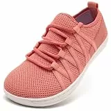 Linenghs Barfußschuhe für Damen, minimalistisch, breite Zehenbox, Walking-Schuhe, Null-Tropf-Sohle, Breite, modisch, Sneaker, Trailrunner, Pink, 42 EU Weit