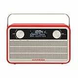 Nordmende Transita 120 tragbares DAB Radio (DAB+, UKW, 24 Stunden Akku, Aux In, Wecker, 2 Weckzeiten, Sleeptimer, Snooze-Funktion, Kopfhöreranschluss) rot