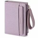 RRANCharltu Geldbörse Damen aus weichem Leder, Portemonnaie Damen klein Geldbeutel klein mit viele Kartenhalter Geldbörse mittelgroß mit Reißverschluss-Armband und Münzfach, Violett