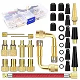 Fahrradventil Adapter Set, 34 Stück Fahrrad Ventiladapter Ventil Adapter, Französisches Ventil Adapter, Autoventil Adapter, Kompressor Ventil Adapter, Flickzeug Fahrrad, Luftpumpe, Ballnadel (C)