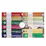 Golden Nag Packung mit 12 Düften - 2 Exklusive Düfte - 15 g x 12 Boxen = 180 g