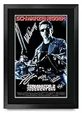 HWC Trading FR A3 Terminator 2 Judgement Day Schwarzenegger Gifts, gedrucktes Poster mit Autogramm für Film-Fans – A3 gerahmt