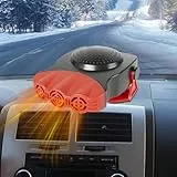 2 In 1 Auto Heizlüfter, 150 W 12 V Auto Heizung, Tragbare Autoheizung, Auto Defroster, Mit Plug-In Zigarettenanzünder, 180° Drehbarer, Wenig Lärm, für Autos, LKWs, SUV, Rot