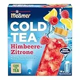 Meßmer Cold Tea Himbeere-Zitrone | Früchtetee | Kaltaufguss | ohne Zuckerzusatz | 14 Pyramidenbeutel