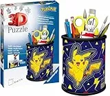 Ravensburger 3D Puzzle 11257 - Utensilo Pokémon Pikachu - 54 Teile - Stiftehalter für Pokémon Fans ab 6 Jahren, Schreibtisch-Organizer für Kinder, Pokémon Geschenk - Geburtstagsgeschenke