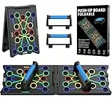 24 in 1 Liegestützbrett, Faltbare Liegestützgriffe Stangen Krafttrainingsgerät für Effektives Training der Muskeln des Oberkörpers Schultern, Brust, Rücken und Trizeps