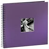 Hama Fotoalbum Jumbo 36x32 cm (Spiral-Album mit 50 schwarzen Seiten, Fotobuch mit Pergamin-Trennblättern, Album zum Einkleben und Selbstgestalten) lila