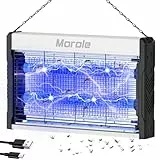 Morole Insektenvernichter Elektrisch USB, Type-C Mückenfalle mit Schalter, 3200v Insektenvernichter mit Kabel, Wandmontierter Ultraviolette Mückenlampe, Innen und Außeneinsatz