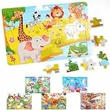 6er-Set Holzpuzzle für Kinder - Holzpuzzle mit je 30 Teilen, Lernspielzeug für Kinder ab 3-6 Jahren
