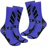 wanchel Warme Kinder Skisocken - 2 Paar aus Merinowolle und Baumwolle gefertigte Skisocken, Knielange Winter-Wärme Snowboard-Thermo-Socken für Jungen, Mädchen und Kleinkinder